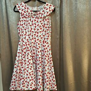 Cherry Print Sleeveless Dress
